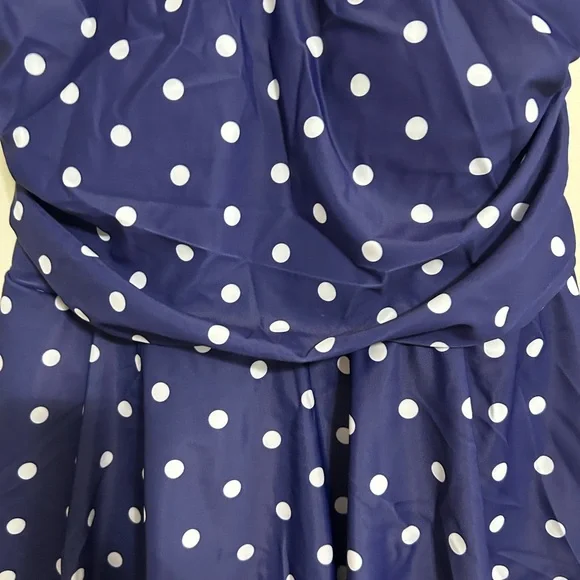 Polka Dot Womens Plus Size One Piece Swimsuit - Picture 6 of 9
